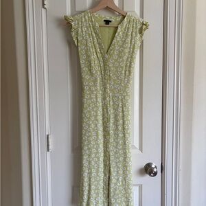 Ann Taylor Green Flutter Sleeve Sundress Wedding Guest
